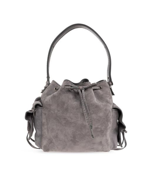 Acne Gray Suede Bag
