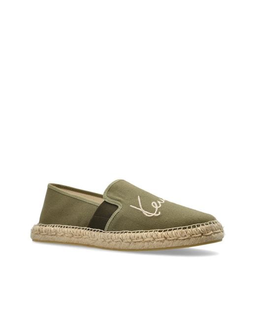 KENZO Black Espadrilles With Logo for men