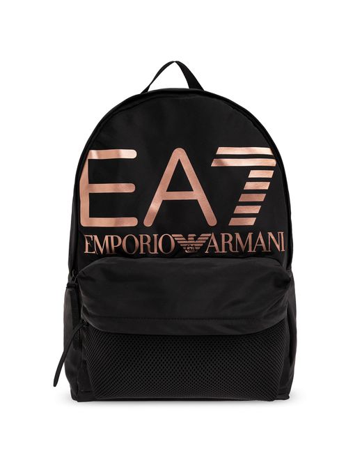 EA7 Black Backpack With Logo,