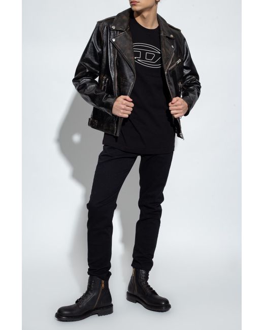 DIESEL 'garrett' Leather Jacket in 