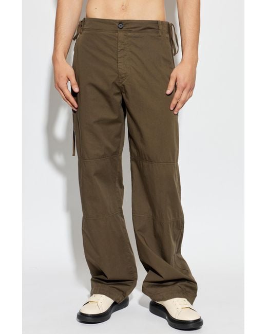 McQueen Green Drawstring Pants for men
