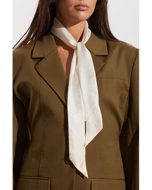 COACH White Silk Scarf