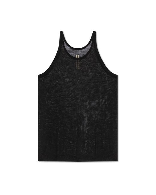 Rick Owens Black Woolen Sleeveless T-Shirt for men