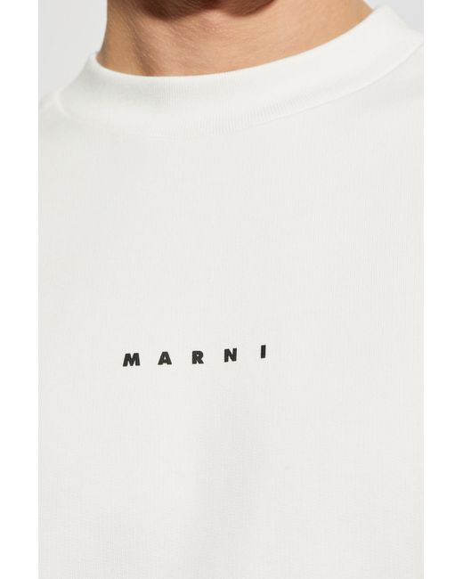 Marni White Sweatshirt With Logo for men
