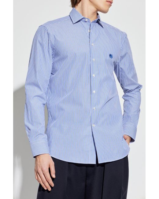 Etro Blue Shirt With Pattern for men