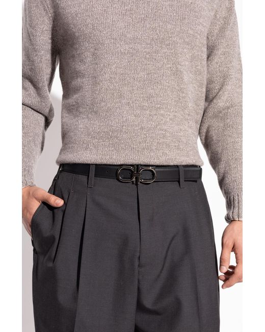 Ferragamo Black Double-Sided Belt for men