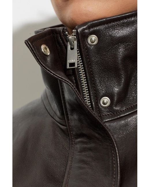 Arma Black Leather Jacket 'Paula'