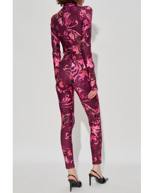 Versace Jeans Couture Red Fitted Jumpsuit
