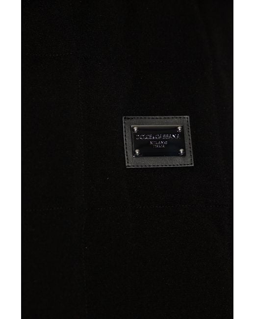 Dolce & Gabbana Black Wool Sweater With Logo for men