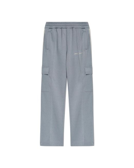 Palm Angels Blue Cargo Trousers for men