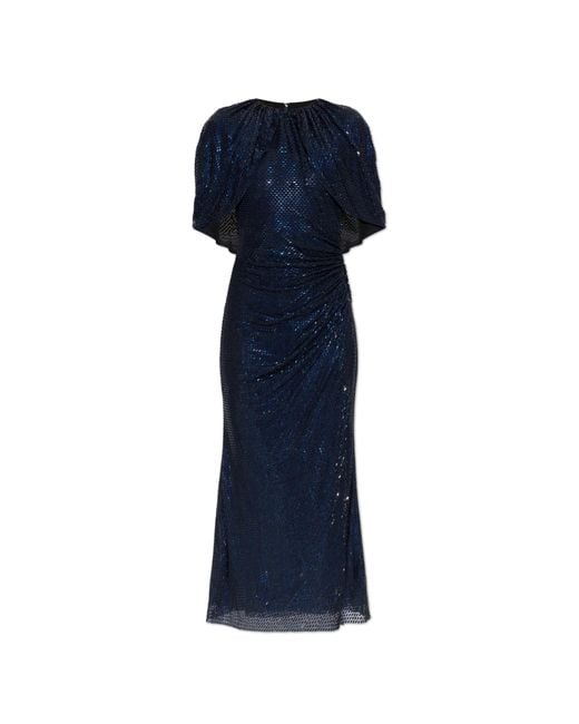 Self-Portrait Blue Dress With Shimmering Sequins