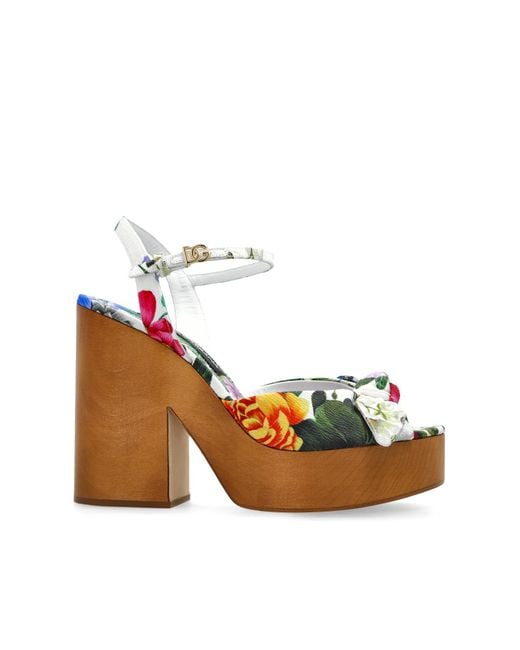 Dolce & Gabbana White Platform Sandals