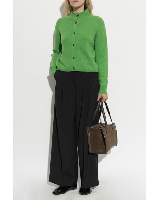 Lisa Yang Green Cashmere Cardigan 'Zirelle'