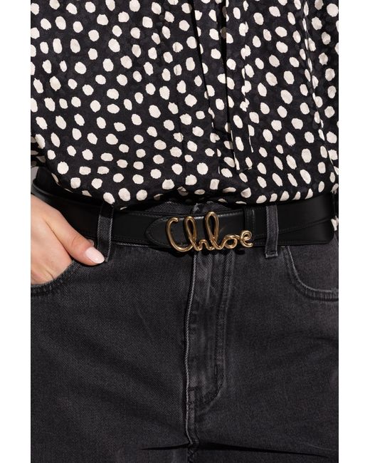 Chloé Black Leather Belt