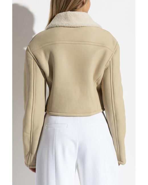 Jacquemus White Double-Breasted Shearling Coat