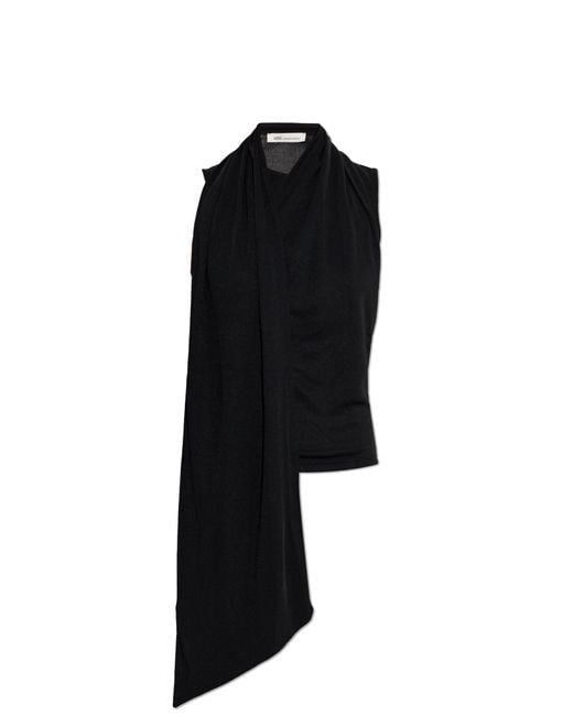 AMI Black Top With Decorative Tab