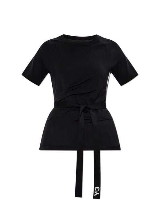 Y-3 Black T-Shirt With Drawstrings