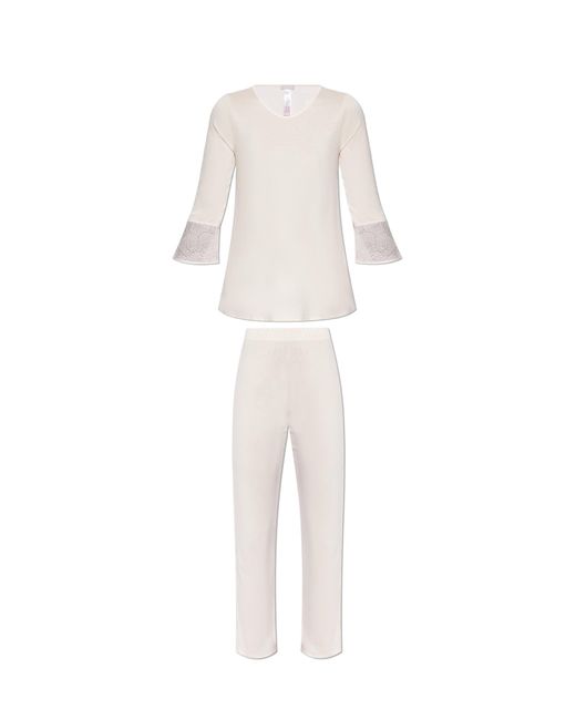 Hanro White Two-piece Pajamas 'audrey',