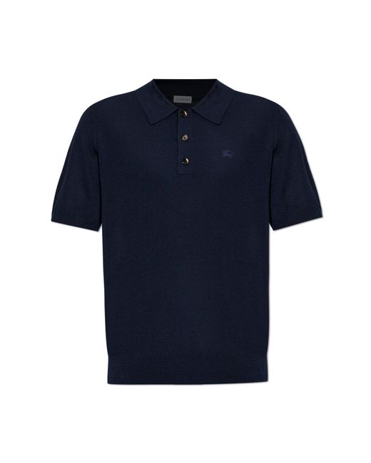 Burberry Blue Cashmere Polo "Marcus" for men
