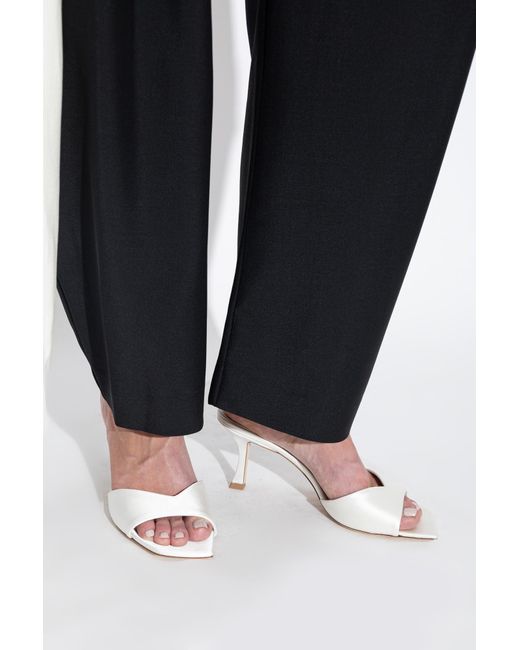 Jimmy Choo White 'Skye 70' Heeled Mules