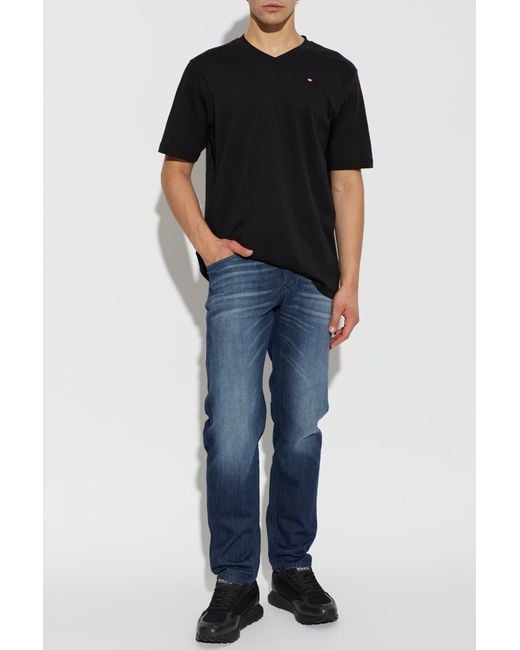DIESEL Black T-Shirt 'T-Adjust-V-Microdiv' for men