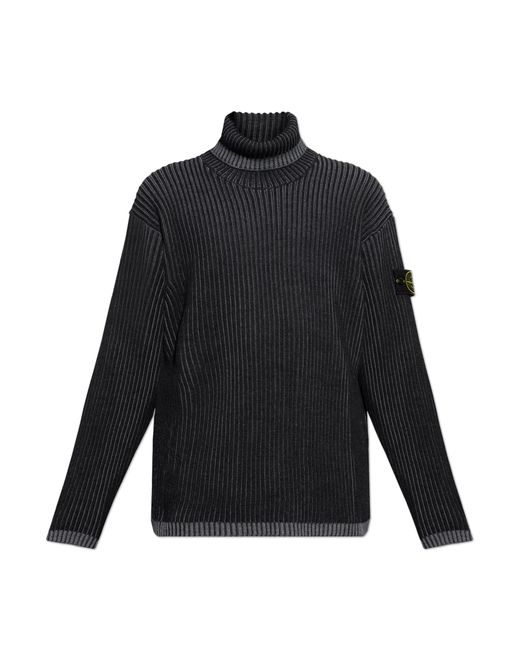 Stone Island Black Wool Turtleneck for men