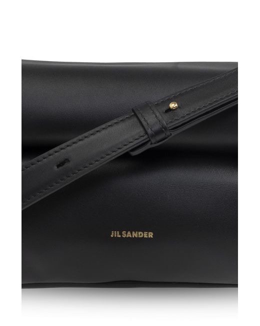 Jil Sander Black Shoulder Bag Rollup Small