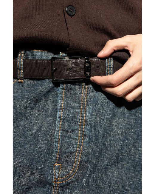 Ferragamo Black Double-Sided Belt for men