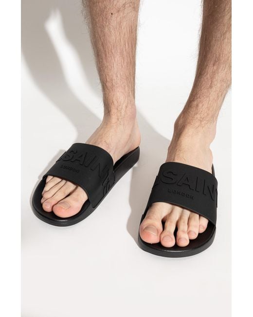 AllSaints Black Rubber Flip-Flops for men