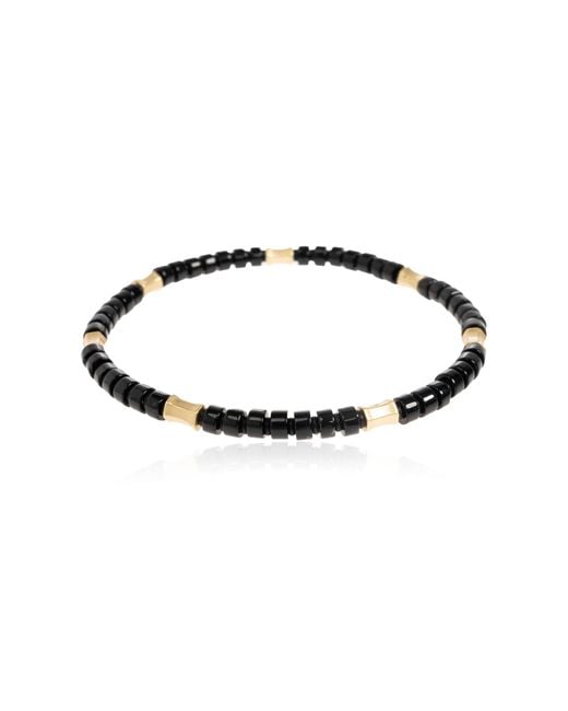 AllSaints Black Bracelet With Natural Stones