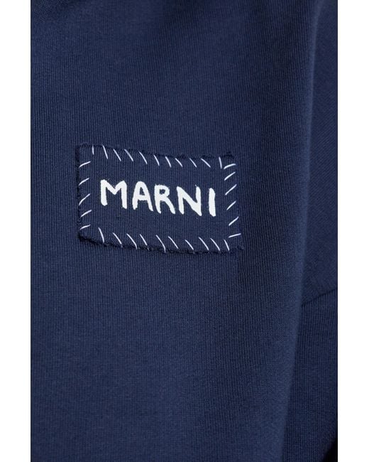 Marni Blue Sweatshirt With Logo