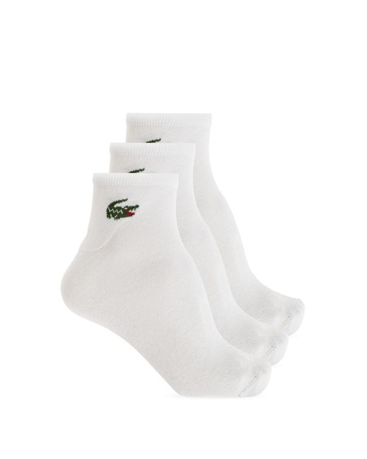 Lacoste White Three-Pack Of Socks With Logo for men