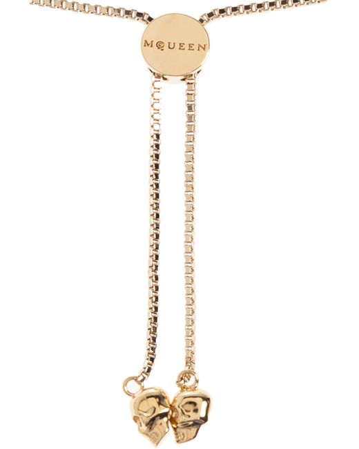 Alexander McQueen Black Adjustable Bracelet With Shimmering Crystals