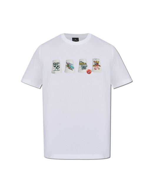 Paul Smith Gray T-Shirt With Colorful Print for men