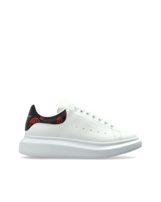 McQueen White Leather Sport Shoes With Logo for men