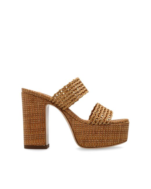 Casadei Brown Platform Slippers Goldeneye