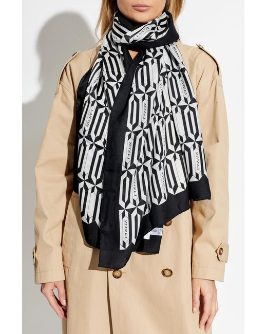 Lanvin Black Silk Scarf