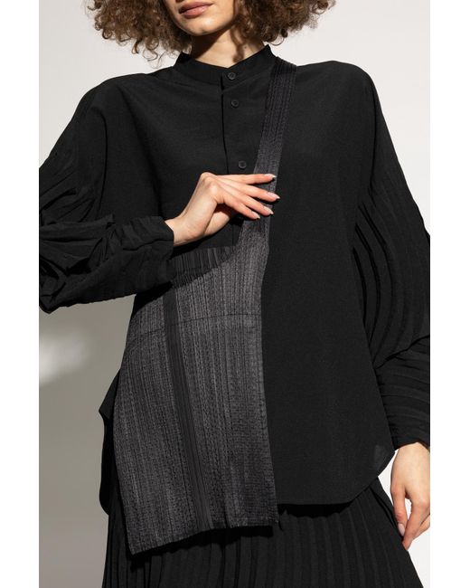 Pleats Please Issey Miyake Black Pleated Shoulder Bag