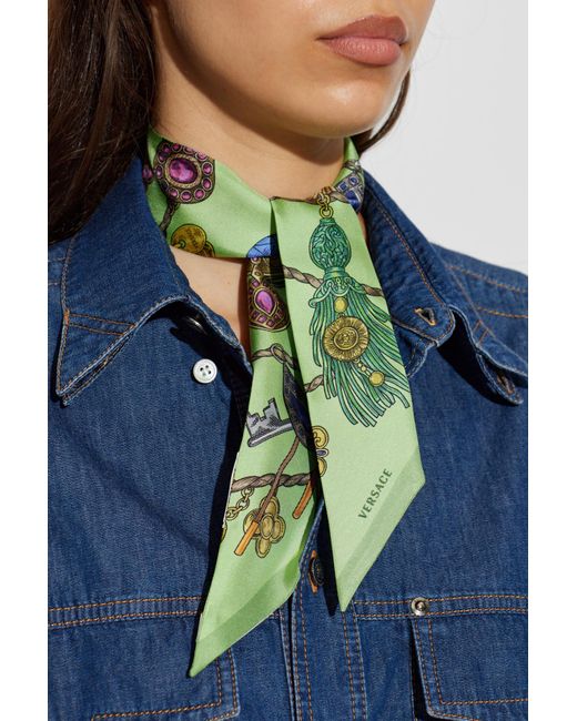 Versace Black Silk Scarf