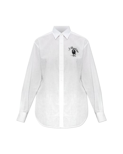 A Bathing Ape White Shirt With Logo