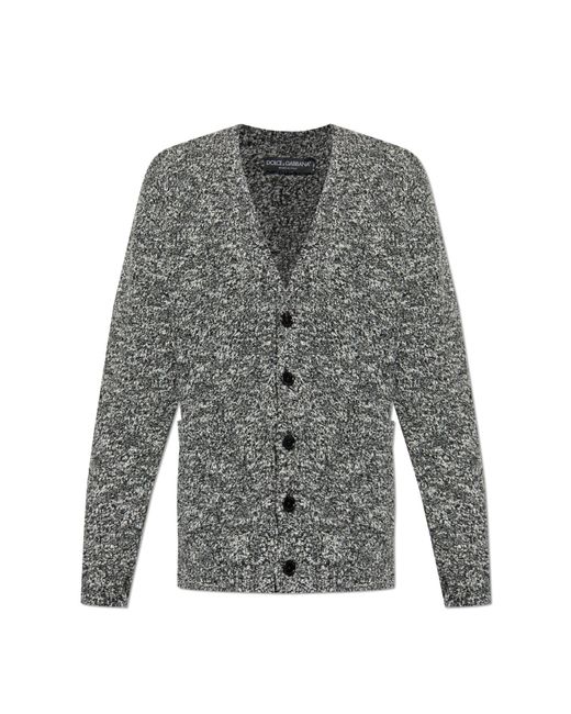 Dolce & Gabbana Gray Cardigan With Pockets for men