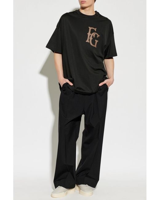 Fear Of God Black T-Shirt With Print for men