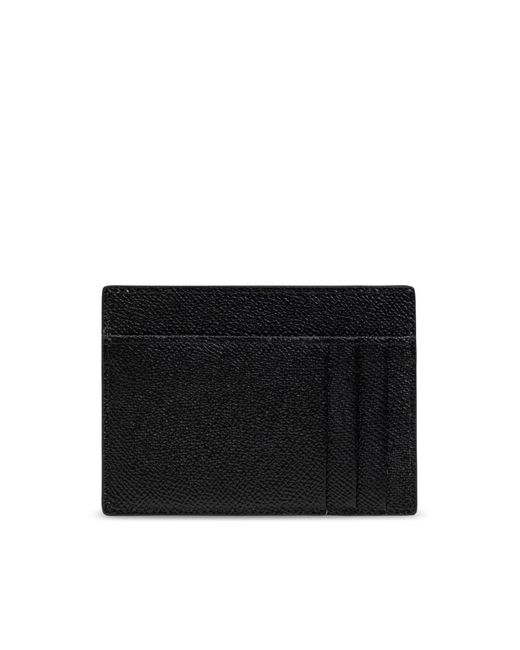 Dolce & Gabbana Black Leather Card Holder for men