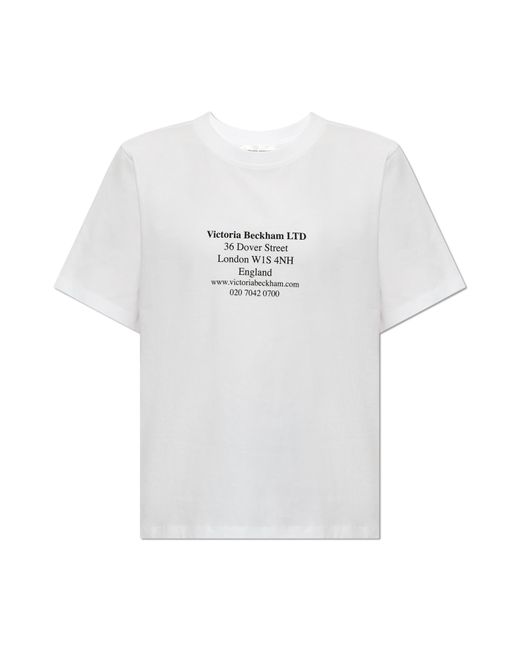 Victoria Beckham White Printed T-shirt,
