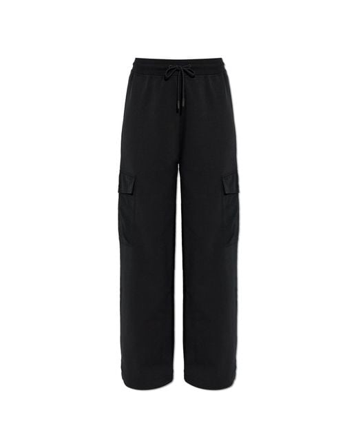 Woolrich Black Cotton Trousers With Side Pockets