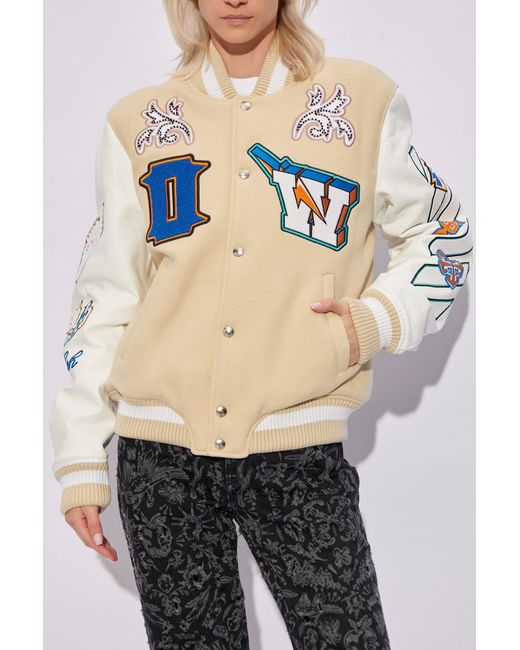Off White c o Virgil Abloh White Varsity Jacket
