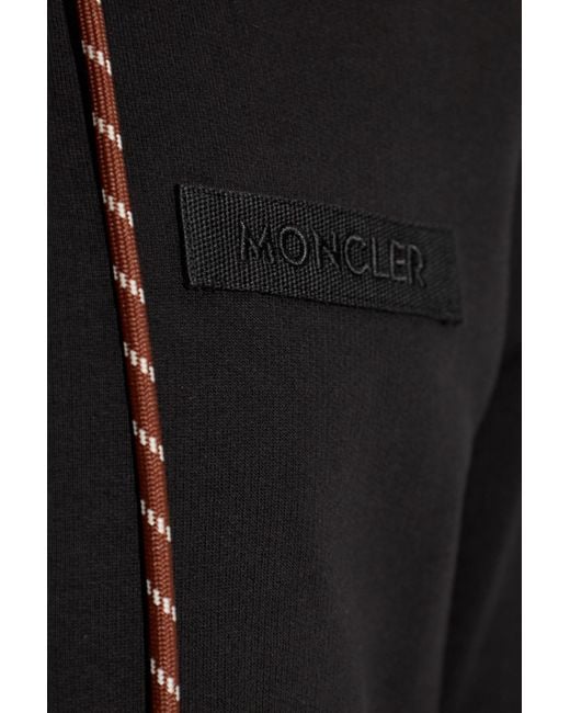 Moncler Black Shorts With Logo Patch for men