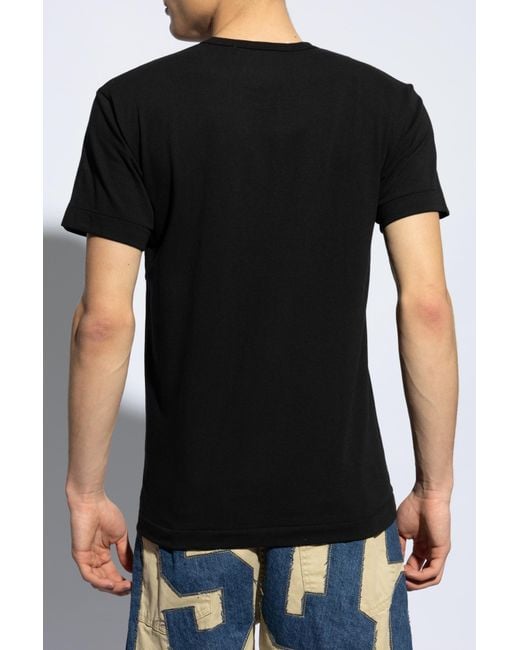 COMME DES GARÇONS PLAY Black T-shirt With Logo, for men