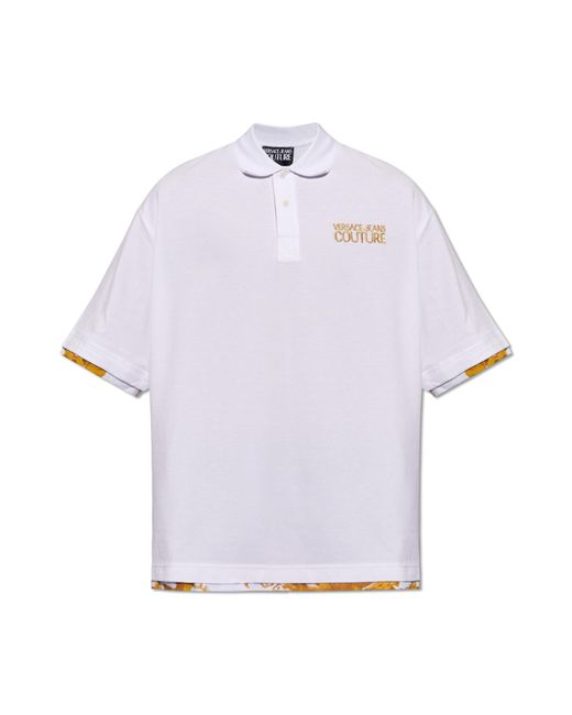 Versace White Polo Shirt With Logo, for men