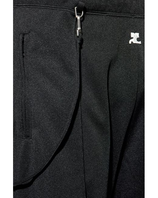 Courreges Black Pants With Logo for men